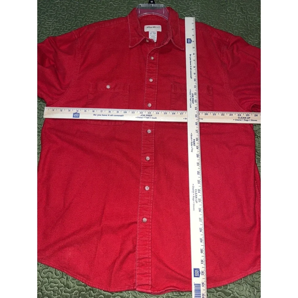Vintage Eddie Bauer Red Flannel shirt mens xl tall button up , Heavy Thick chore